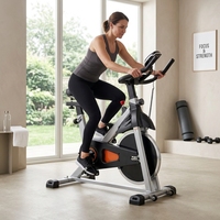 Bicicleta de Spinning para Ejercicio en Interiores, con Tubo de Acero de 1.5 mm de Grosor, Pantalla LCD, Ideal para Deportes y Fitness