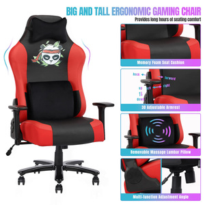 Silla reclinable ergonómica de piel sintética giratoria para PC, sillas de juego de carreras de espuma viscoelástica, cómodas sillas para videojuegos - Product Image 2