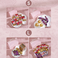 Petite boîte cadeau rose en forme de sac à main, recyclable, auto-élevable, avec poignée perlée, motif floral gaufré, pour mariage, fête prénatale, en papier