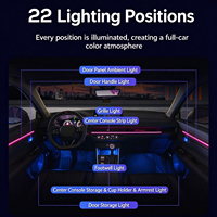 Kit d'éclairage ambiant Asvegen Dynamic 18-LED RGBIC multicolore 12V Plug-and-Play certifié RoHS, éclairage intérieur en carbone pour CRV 2017-2021