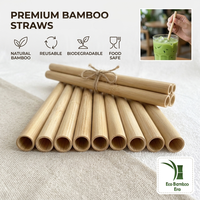 Pailles en bambou jetables écologiques 200 mm, personnalisables et biodégradables pour la boisson