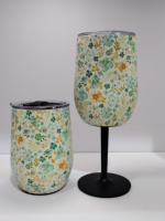 COOTTY Vaso de Vino de Acero Inoxidable de 12 oz, Vaso Térmico al Vacío, Copa de Vino de Doble Uso, Copa de Vino con Base Extraíble, Copa de Cóctel