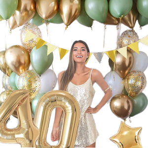 Kit de guirnalda de globos de <span class=keywords><strong>fiesta</strong></span> de aluminio verde salvia de Super <span class=keywords><strong>Septiembre</strong></span> con bandera de cartel de feliz cumpleaños para decoraciones temáticas de Safari salvaje - Product Image 2
