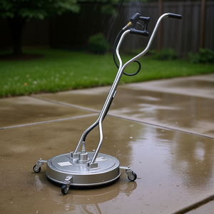 Limpiador de superficies de 22 pulgadas con doble mango, alta presión de 4500 PSI, 4 ruedas, eléctrico, para limpieza con agua fría, de acero inoxidable de alta resistencia. - Product Image 2