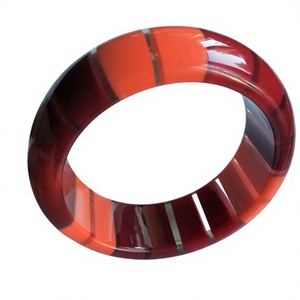 Best Quality Resin <b>Bangle</b> <b>Bracelet</b> Classic & Vintage Stylish With White Stripe Round Handmade Jewelry For Wedding Party Woman - Product Image 4