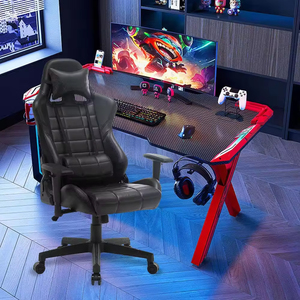 Silla Gamer de Cuero Negro de Lujo con Respaldo Ajustable, Silla para Juegos de PC 5913, Silla para Juegos de Computadora 5913 5913 - Product Image 4