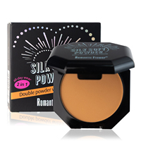 Poudre compacte double 3 teintes pour le visage, maquillage soyeux, fini mat naturel, longue tenue, waterproof, pour peaux foncées