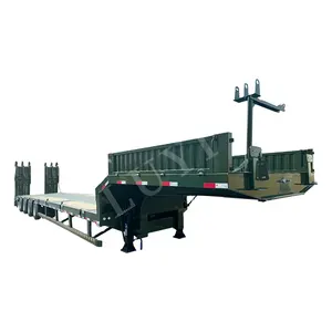 Thủy lực Trailer 6 trục 80 100ton lowboy bán xe tải Trailer thấp giường Trailer cơ khí treo lowbed semitrailer