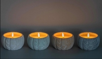 Lampe LED Scintillante en Forme de Citrouille en Ciment, Décoration d'Halloween, Lampe à Bougie Artificielle Rechargeable