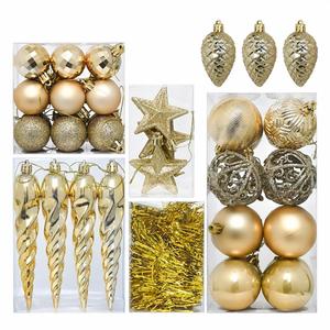 Ensemble de 44 boules de Noël texturées, creuses et imprimées en couleur, faites à la main, incassables et réutilisables, pour décorer le sapin - Product Image 4