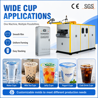Machine de fabrication de gobelets entièrement automatique d'occasion, pour PP, PS, PET, PVC, thermoformage sous vide, tension personnalisée, sortie stable, entretien facile, livraison rapide