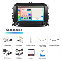 Radio para Auto Podofo 2 Din de 7'' con Android, 6+128GB, Carplay y Android Auto Inalámbricos, GPS IPS, WiFi, BT, para Fiat 500L 2013-2019
