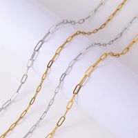 Prix usine en acier inoxydable plat trombone lien chaîne PVD or trombone chaînes ras du cou pour femmes homme Bracelet fabrication de colliers