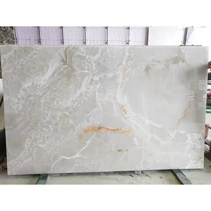 Decorative Translucent White Onyx Stone Wall Thin Panels Backlighting Light Composite Pvc Wall Panel