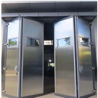Puerta Batiente de Acero Inoxidable sin Impactos, de Doble Vía con Retorno Automático, para Restaurantes, Cocinas, Cámaras Frigoríficas, Fábricas y Supermercados