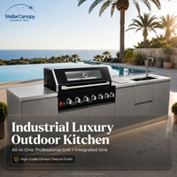 Meuble de Cuisine Extérieure Modulaire Haute Qualité, Designs Modernes, Mobilier de Barbecue Extérieur