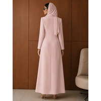 Manteau long structuré islamique de haute qualité, style modeste, pour femme de bureau, blazer abaya en tissu crêpe, fabrication professionnelle