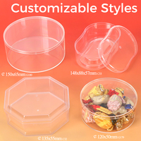 Boîte à gâteau ronde en acrylique WEISHENG pour bonbons en vrac avec couvercle, contenants en plastique transparents pour l'emballage de chocolat, bonbons, tiramisu, aliments