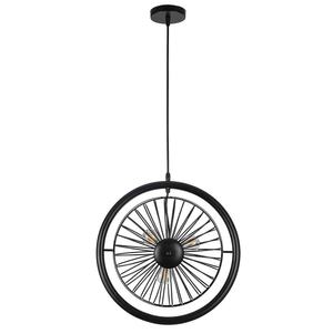 Lampada a sospensione nera 3xE27, dimensioni regx39x39 cm, ideale per la decorazione d'interni e come fonte di luce ambientale. - Product Image 1