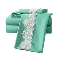 Parure de lit King Size en dentelle de luxe, 6 pièces, 100% polyester, écologique, 400 fils, sans plis, durable, moderne, pour appartement, toutes saisons, confortable