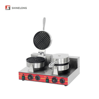 Offre Spéciale Cône Machine à Gaufres Commerciale Double Tête Main Gaufrier