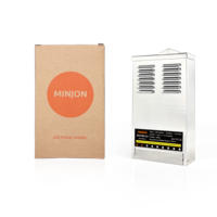 Alimentation à découpage MINJON extérieure 400W 48V CE CB AC 200-240V DC à sortie unique, 87% d'efficacité, étanche à la pluie, auto-refroidissante, garantie 3 ans