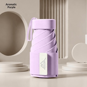 Paraguas de <span class=keywords><strong>Sol</strong></span> Mini Ultra Delgado de 6 Pliegues, Novedad 2026, Parasol UV Portátil con Correa de Cuero Ancha, Paraguas de Regalo para Venta al por Mayor - Product Image 2