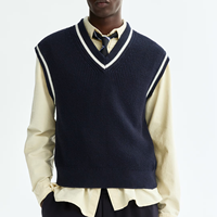 Gilet pull en tricot personnalisé pour homme, nouveau design tendance avec logo sur mesure, col en V, idéal pour uniforme scolaire