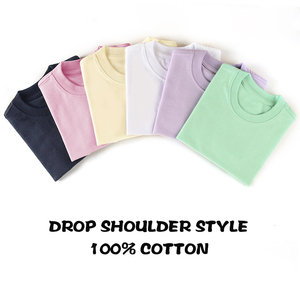 Wholesale <strong>Boys</strong> Short Sleeves Custom Design Multi Solid Plain Color Drop Shoulder Style 100% Cotton Kids <strong>T</strong>-<strong>Shirt</strong> - Product Image 1