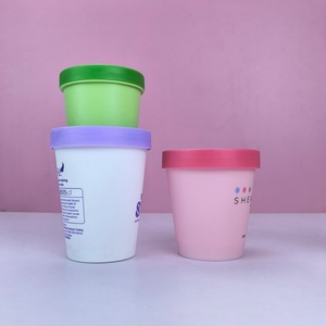 Cosmetic Packaging 200ml White <b>Plastic</b> Facial Body Cream <b>Jars</b> Lid 50g 100g 200g Capacity Support Silk Printing for Skin Care - Product Image 5