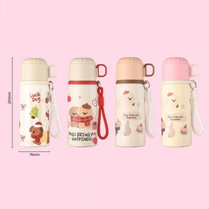 ขวดน้ำเด็ก 15 ออนซ์ 450 มล. สแตนเลส พร้อมฝาปิดแบบหลอดดูด ปราศจากสาร BPA ขวดน้ำสแตนเลสสำหรับเด็ก - Product Image 1