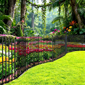 Clôture <span class=keywords><strong>de</strong></span> jardin en tube carré renforcé, antirouille, barrière <span class=keywords><strong>pour</strong></span> animaux, clôture décorative en métal <span class=keywords><strong>pour</strong></span> cour, aire <span class=keywords><strong>de</strong></span> jeux <span class=keywords><strong>pour</strong></span> chiens et animaux <span class=keywords><strong>de</strong></span> compagnie en extérieur - Product Image 4