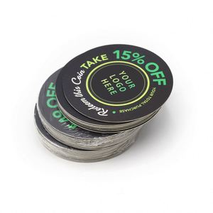 Sous-verres en carton de haute qualité avec pulpe de bois, dorure à chaud et logo personnalisé - Product Image 2