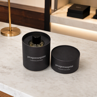 Boîte cylindrique pour parfum personnalisée OEM ODM, tube en carton rond, papier noir mat pour 50 ml 100 ml