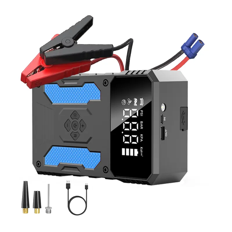 Portable Jump Starter Power Bank With Tire Pump Multi-function Car Battery Jump Starter With 150PSI Air Compressor
