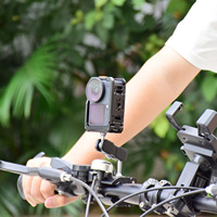 Cage de fixation magnétique à dégagement rapide en alliage d'aluminium pour caméra DJI Action 6, anti-chute, avec adaptateur ARRI 1/4 pouce pour échange de batterie, compatible trépied et perche à selfie