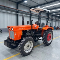 Tractor Agrícola YF504-TS de 50HP con Tracción en las 4 Ruedas y Transmisión por Engranajes, con Toldo, Tractor de Ruedas Pequeño para Cultivo Agrícola, Motor