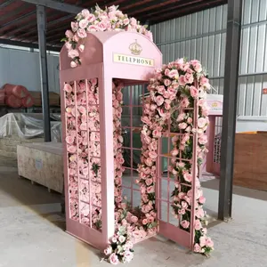 Ideas de Regalos para San Valentín 2023, Instalación Artística Personalizada, Cabina Telefónica Floral, Eventos de Boda, Rosa Artificial, Flor Rosa - Product Image 1