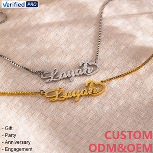 CAIOOCHE Joyería de Moda Personalizada al por Mayor, Collares con Colgante de Cadena Brillante de Acero Inoxidable con Nombre Personalizado, Regalo para el Día de la Madre - Product Image 1
