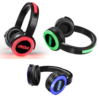 Casque et émetteur de disco silencieux à 4 canaux avec LED RGB sur la tête et les oreilles, super basses, sans bruit, pour fêtes