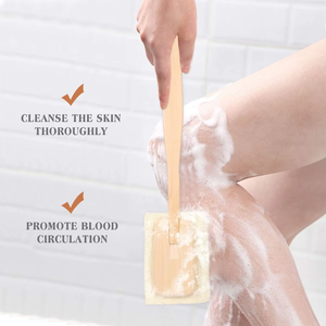 Natural Loofah Shower Brush with Detachable Wooden Handle Replaceable Bath Towel Body Scrub Brush Bath Brushes Sponges Scrubbers - Product Image 4