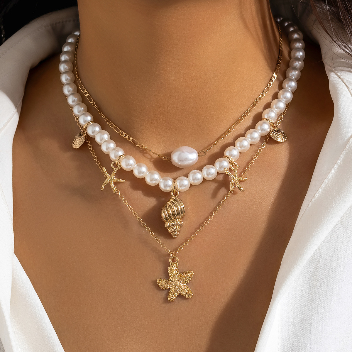 ★人気★【MIDNIGHT MOMENT】brick pearl necklace MIDNIGHT MOMENT.(ミッドナイトモーメント)のレディース