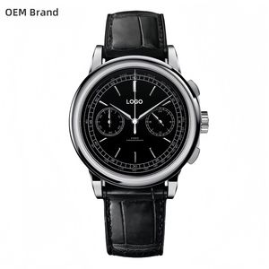 Montre multifonction en acier inoxydable personnalisée de 39 mm, équipée d'un mouvement <span class=keywords><strong>Seiko</strong></span> <span class=keywords><strong>VK64</strong></span>, affichage des secondes, chronographe à quartz - Product Image 6