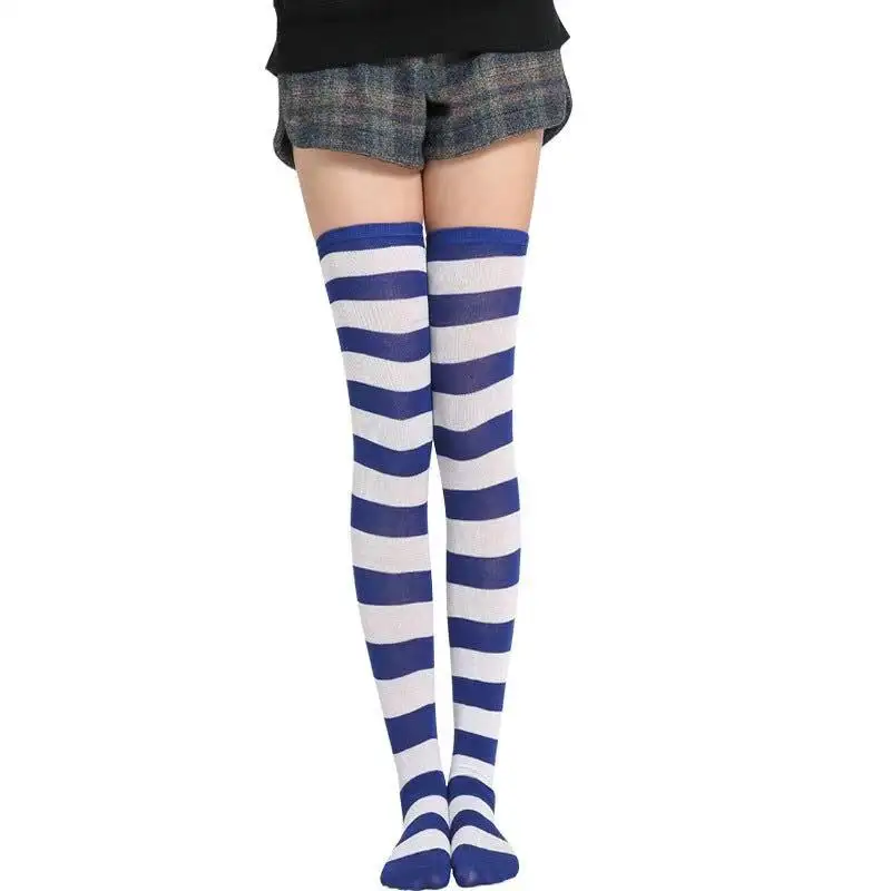 Fashion British Wind Stripe Thigh High Over Knee Sexy High Sock Girls Womens Female Long Knee Sock