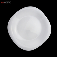 Assiettes à salade et à dessert en verre opale écologique carrées blanches de 11 pouces, style moderne et luxueux pour les fêtes