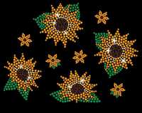 Hotfix Écologique DIY Bling Diamant En Forme De Tournesol Fer Sur Strass Conception Cristal Decal Rhinestud Transfert Modèle Motif