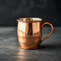 Tasse à café en cuivre pur de luxe moderne de haute qualité, finition lisse, écologique, capacité 500 ml-1 L, pour la maison, les bars et les restaurants