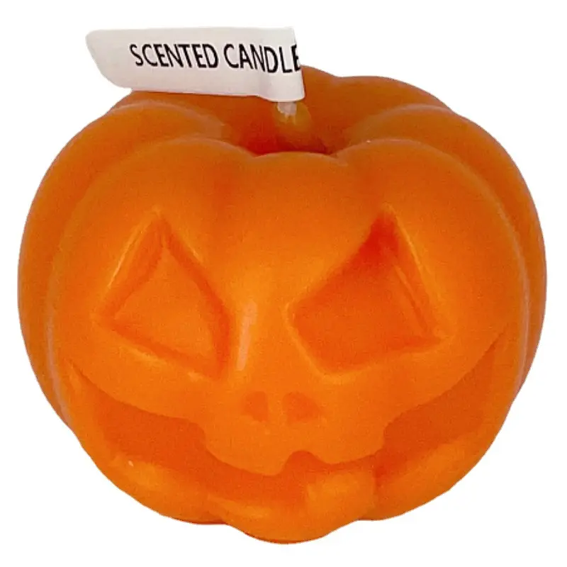 Candele colorate a forma di zucca candele profumate di Halloween con etichetta privata