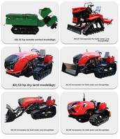 Tracteur agricole à chenilles 4x4 de 25-50 CV avec moteur pour le labour et le creusement de fossés sur rizières et terres arides