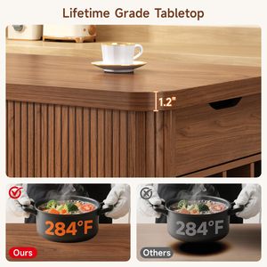 Table d'îlot de cuisine moderne en bois SENYU avec étagère de rangement et porte-bouteilles, forme rectangulaire, design mi-siècle pour salle à manger - Product Image 4